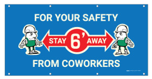 For Your Safety Stay 6 Feet Away with Emoji - Banner