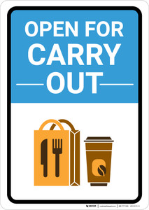Open For Carry Out with Icon Portrait - Wall Sign