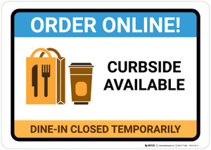 Order Online Curbside Available with Icon Landscape - Wall Sign