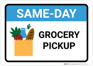 Same Day Grocery Pickup with Icon Landscape - Wall Sign