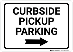Curbside Pickup Parking Right Arrow Landscape - Wall Sign
