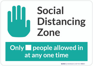 Social Distancing Zone with Icon Green Landscape - Wall Sign Social Distancing Zone with Icon Green Landscape - Wall Sign