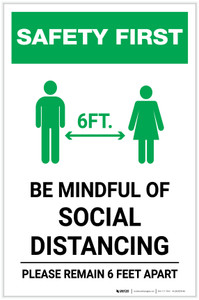 Safety First: Be Mindful of Social Distancing with Icon Portrait - Label