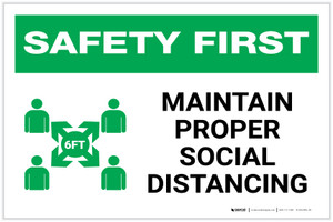 Safety First: Maintain Proper Social Distancing with Icon Landscape - Label
