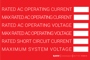 Rated AC Operating Current Label Rated AC Operating Current Label
