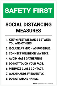 Safety First: Social Distancing Measures Portrait - Label