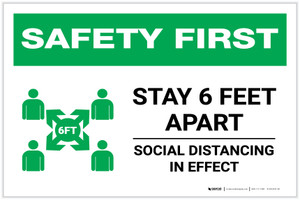 Safety First: Stay 6 Feet Apart with Icon Landscape - Label