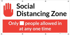 Social Distancing - 2m One Customer At A Time with Icon V2 - Banner