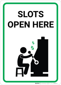 Slots Open Here with Icon Portrait - Wall Sign
