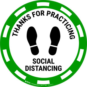 Thanks for Practicing Social Distancing - Casino Green - Floor Sign Thanks for Practicing Social Distancing - Casino Green - Floor Sign
