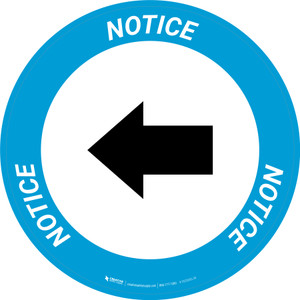 Notice: Left Arrow Circular - Floor Sign