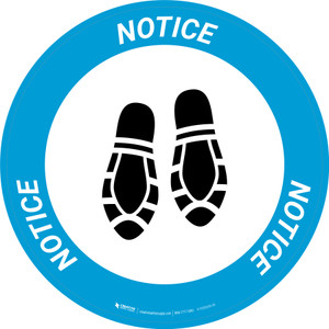 Notice: Shoe Print Down Circular - Floor Sign