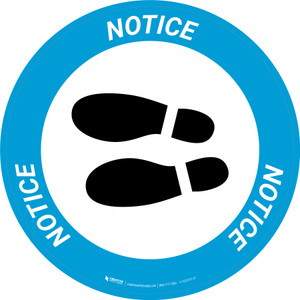 Notice: Shoe Print Left Circular v2 - Floor Sign