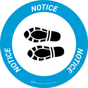 Notice: Shoe Print Left Circular - Floor Sign