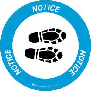 Notice: Shoe Print Right Circular - Floor Sign