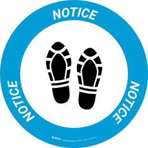 Notice: Shoe Print Up Circular - Floor Sign