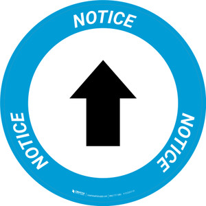 Notice: Up Arrow Circular - Floor Sign