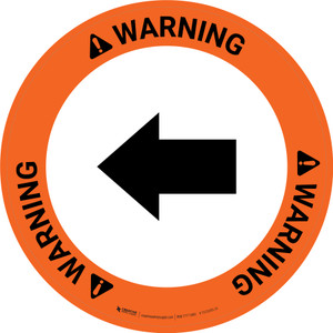 Warning: Left Arrow Circular - Floor Sign