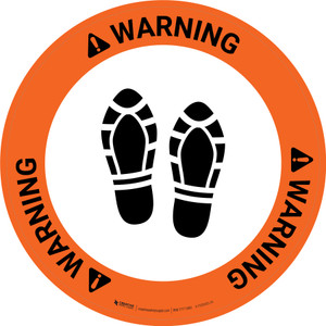 Warning: Shoe Print Up Circular - Floor Sign