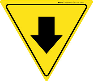 Down Arrow Yield - Floor Sign
