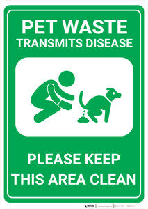 Pet Waste Transmits Disease - Wall Sign Pet Waste Transmits Disease - Wall Sign