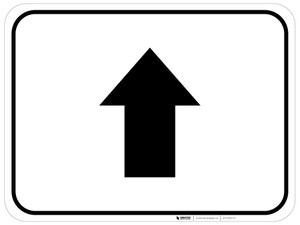 Up Arrow Black Rectangle - Floor Sign
