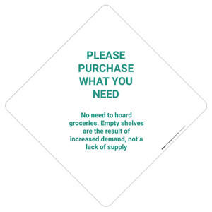 Please Purchase What You Need No Need To Hoard - Placard Sign