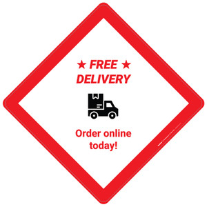 Free Delivery: Order Online Today! - Placard Sign Free Delivery: Order Online Today! - Placard Sign