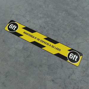 Mantenga 6' De Espacio A Su Lado - 6Ft - Social Distancing Strip