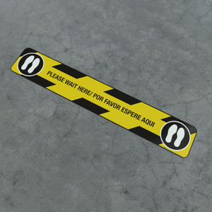 Please Wait Here/ Por Favor Espere Aqui - Feet- Social Distancing Strip