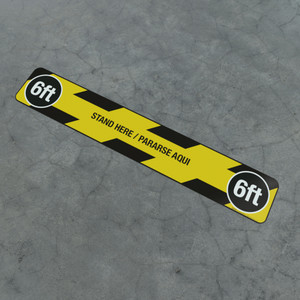 Stand Here / Pararse Aqui - 6Ft - Social Distancing Strip Stand Here / Pararse Aqui - 6Ft - Social Distancing Strip