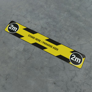 Stand Here / Pararse Aqui - 2M- Social Distancing Strip