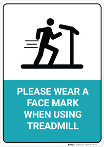 Please Wear a Face Mark When Using Treadmill - Wall Sign