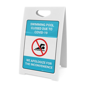 Swimming Pool Closed Due to COVID-19 - We Apologize - A-Frame Sign