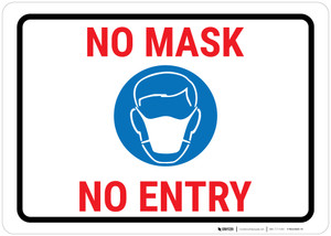 No Mask - No Entry Portrait - Wall Sign