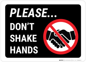Please Don't Shake Hands Landscape - Wall Sign