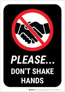 Please Don't Shake Hands Portrait - Wall Sign
