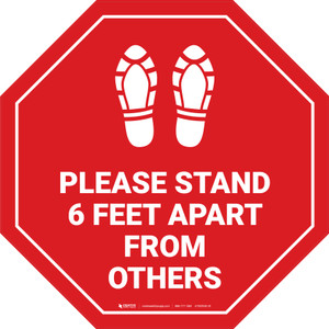 Please Stand 6 Feet Apart From Others Shoe Prints Stop