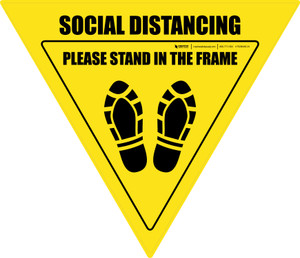 Social Distancing Please Stand In The Frame Shoe Prints Yield