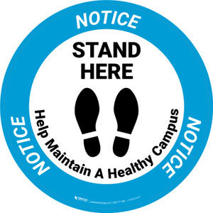 Notice: Social Distancing Shoe Prints Circular - Floor Sign