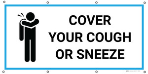 Cover Your Cough Or Sneeze with Icon - Banner