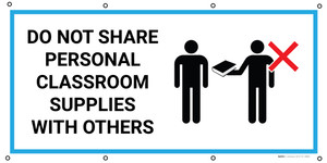 Do Not Share Personal Classroom Supplies With Others with Icon - Banner