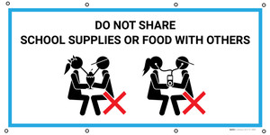 Do Not Share School Supplies Or Food With Others with Icon - Banner