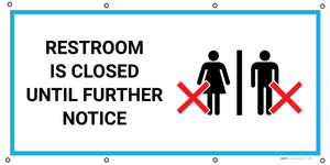 Restroom Is Closed Until Further Notice with Icon - Banner