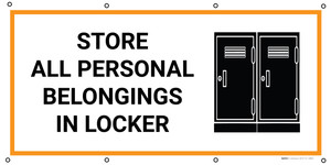 Store All Personal Belongings In Locker with Icon - Banner