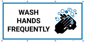 Wash Hands Frequently with Icon - Banner