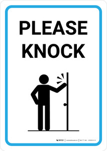 Please Knock with Icon Portrait - Wall Sign
