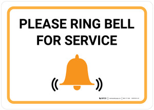 Please Ring Bell For Service with Icon Landscape - Wall Sign
