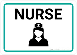 Nurse with Icon Landscape - Wall Sign