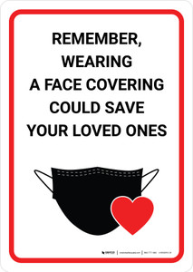 Remember Wearing a Face Covering Could Save your Loved Ones - Wall Sign